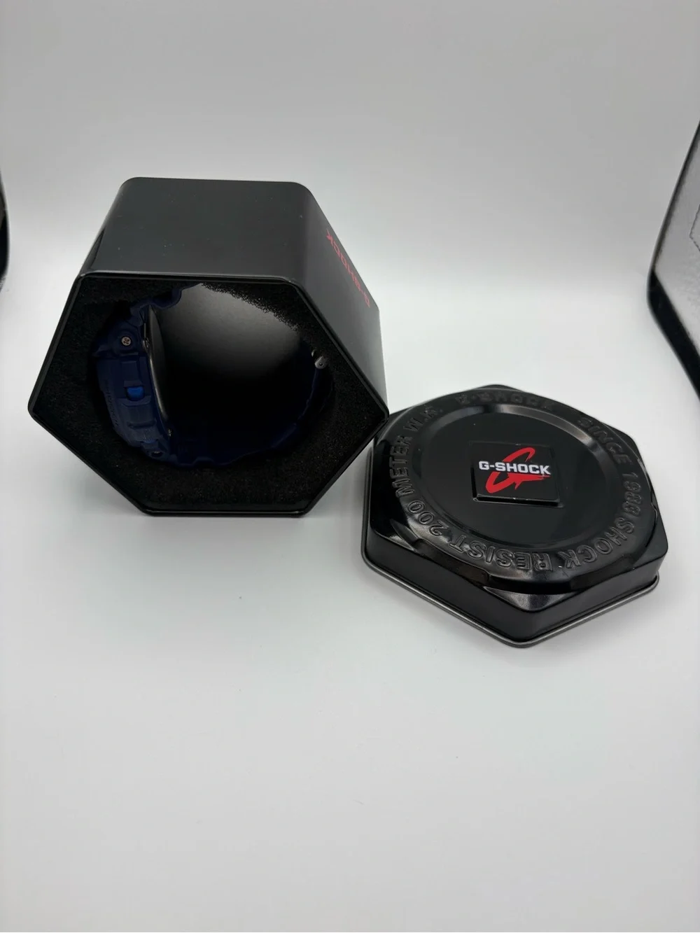 Casio G-Shock Resist Watch Blue on Blue In Box Analog Chronograph Date Dial